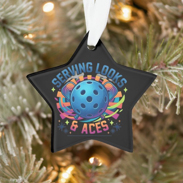 Funny Serving Looks & Aces Quote Personalized Name Ornament (Tree)