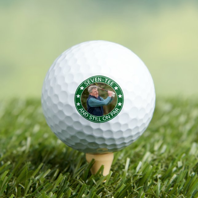 Funny Seven-tee & Still on Par 70th Birthday Golf Balls (Insitu Tee)