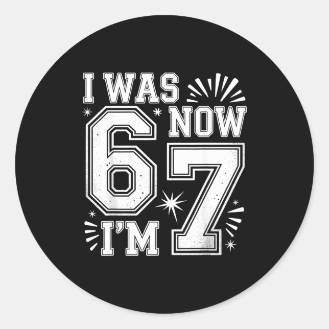 Funny Seven Year Old Birthday Design Kids  Classic Round Sticker (Front)