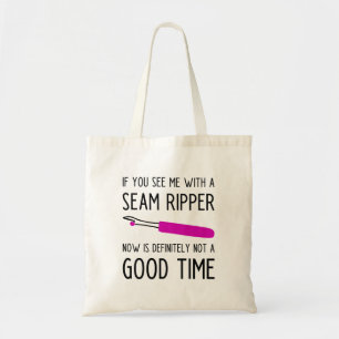 Funny Sewing and Quilting Slogan Tote Bag