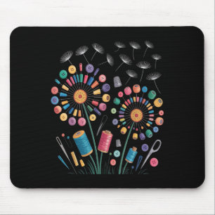 Funny Sewing Dandelion Flowers Thread Buttons Quil Mouse Pad