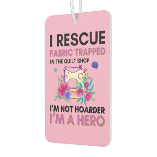 Funny Sewing Quote Vintage Floral Sewing Machine Air Freshener