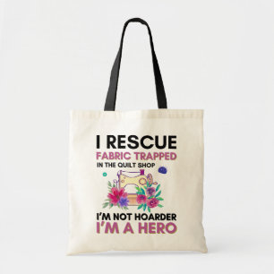 Funny Sewing Quote Vintage Floral Sewing Machine Tote Bag