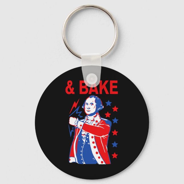 Funny Shake And Bake 4th Of July Couple Matching A Keychain (Front)