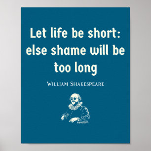 Funny Shakespeare Quote Theater English Literature Poster
