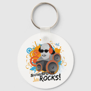 Funny Shakespeare Slogan Gift "Shakespeare Rocks" Keychain