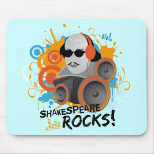 Funny Shakespeare Slogan Gift "Shakespeare Rocks" Mouse Pad