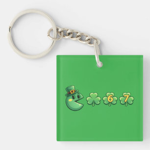 funny shamrock 6 7 meme gamer st patricks day 6 7 keychain
