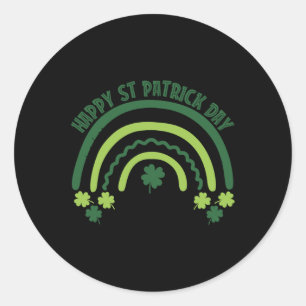 Funny Shamrock Breast Rainbow Irish St Patricks Da Classic Round Sticker