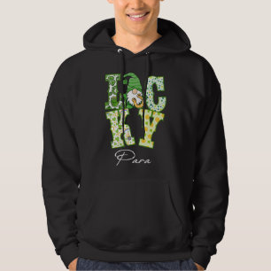 Funny Shamrock Gnome Luck Para St Patricks Day Iri Hoodie