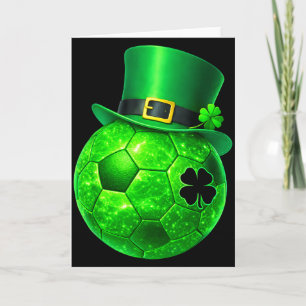 Funny Shamrock Leprechaun Soccer St Patricks Men B Card