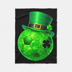 Funny Shamrock Leprechaun Soccer St Patricks Men B Fleece Blanket