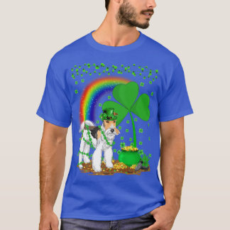 Funny Shamrock Rainbow Fo Terrier Dog St Patricks  T-Shirt