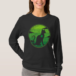 Funny Shamrock Retro Vintage Siamese Cat St. Patri T-Shirt