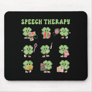 Funny Shamrock Speech Therapy St Patrick's Day Slp Mouse Pad