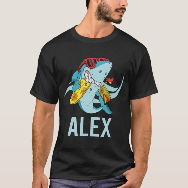 Funny Shark - Alex Name T-Shirt (Front)