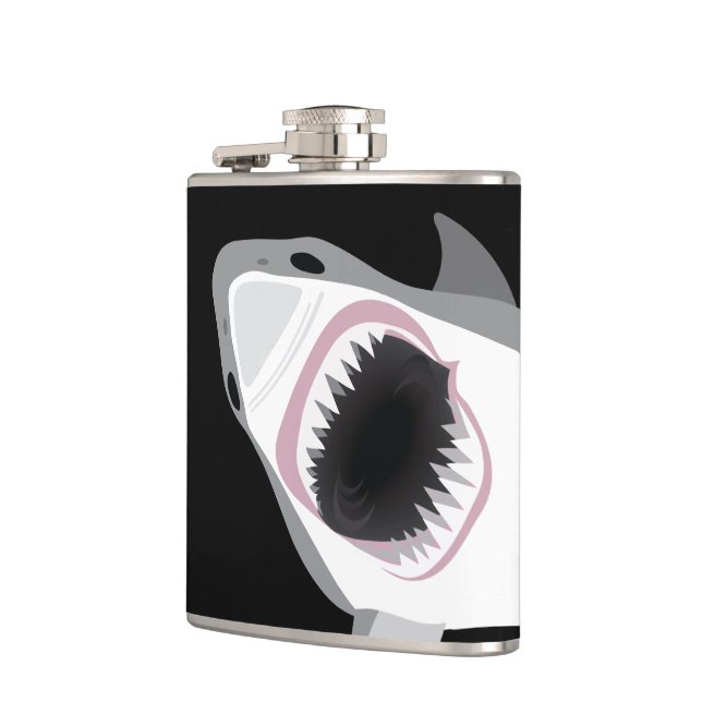 Funny Shark Attack Hip Flask (Left)