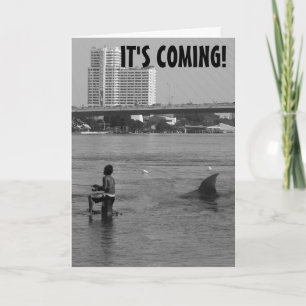 FUNNY SHARK BIRTHDAY GREETING CARD 