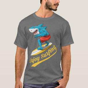 Funny Shark Birthday Summer Surfer Bday Surfboard1 T-Shirt