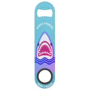Funny Shark Cartoon custom text Bar Key