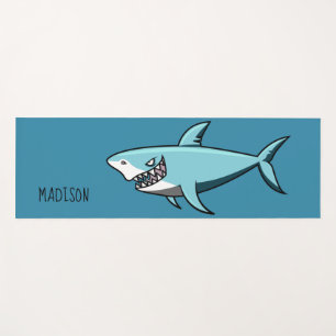 Funny Shark custom name yoga mat