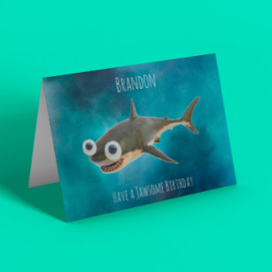 Funny Shark Customisable Birthday Card