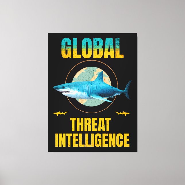 Funny Shark Cyber Security Expert Canvas Print (Front)