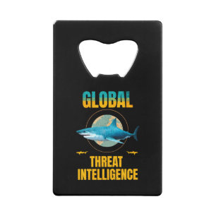 Funny Shark Cyber Security Expert Credit Card Bottle Opener
