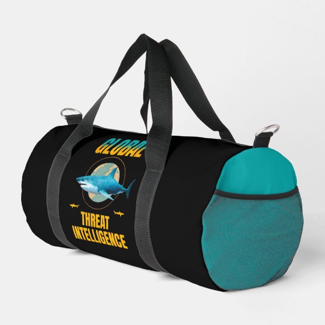 Funny Shark Cyber Security Expert Duffle Bag (Right Corner)