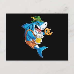 Funny Shark Drink Beer - Crazy Shark Gifts Announcement Postcard