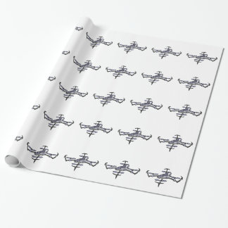 Funny Shark Drone Art Wrapping Paper