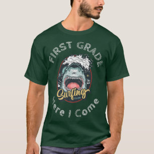 Funny Shark First Grade, Here I Come Kids Back To  T-Shirt