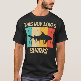 Funny Shark For Boys Kids Hammerhead Tiger Sharks T-Shirt
