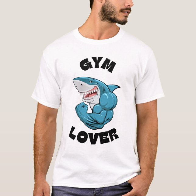 Funny shark gym lover t-shirt  (Front)