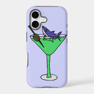Funny Shark in Green Martini Glass