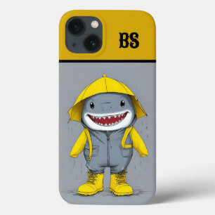 Funny Shark in Rain Boots – Beach Humour iPhone 13 Case
