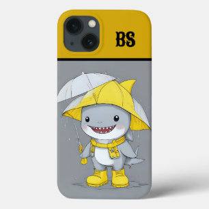 Funny Shark in Rain Boots – Beach Humour iPhone 13 Case
