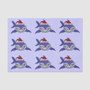 Funny Shark in Santa Hat Christmas Tissue Paper