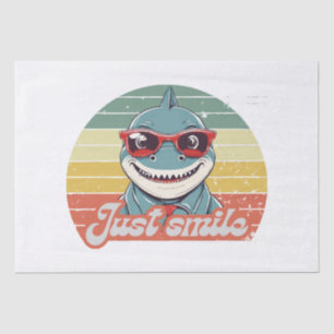 Funny shark invite you to smile tissue paper