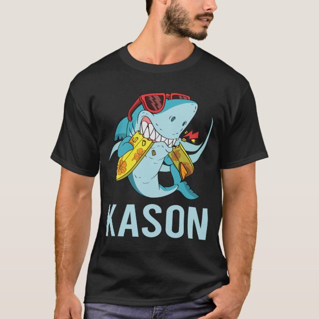 Funny Shark - Kason Name T-Shirt (Front)