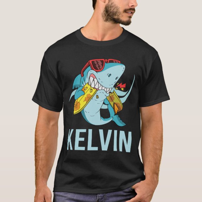 Funny Shark - Kelvin Name T-Shirt (Front)
