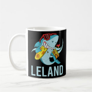 Funny Shark - Leland Name  Coffee Mug