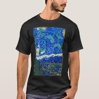 Funny Shark Lover Starry Night Vincent Van Gogh T-Shirt