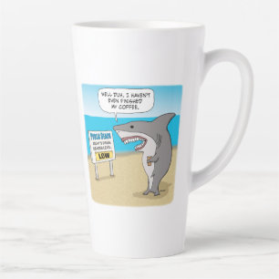 Funny Shark Needs Coffee Before Work Two-Tone Coff Latte Mug
