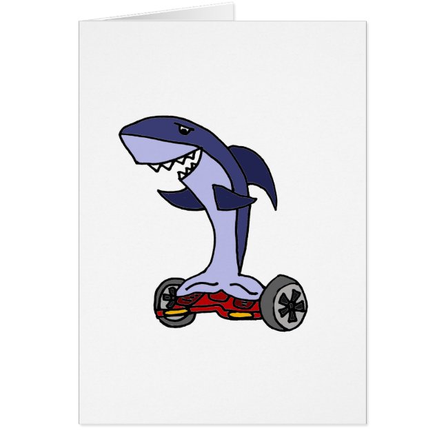 Funny Shark on Red Hoverboard (Front)