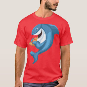 Funny Shark Pizza Shark And Pizza Shark Eating Piz T-Shirt
