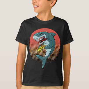 Funny Shark Pizza Shark Lovers Shark Eating Pizza T-Shirt