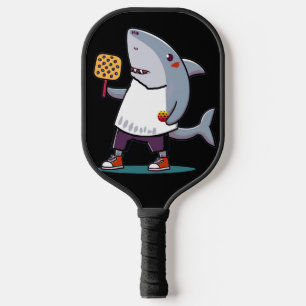Funny Shark Playing Pickleball Art Paddle