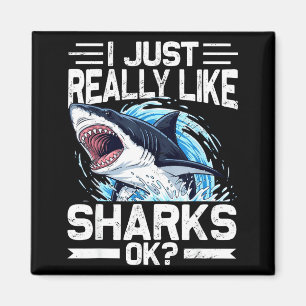 Funny Shark Shirt For Men Women Sea Animal Shark L Magnet