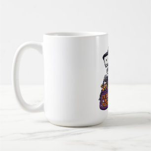 Funny Shark Skeleton Wearing Witch Hat Holding Tri Coffee Mug
